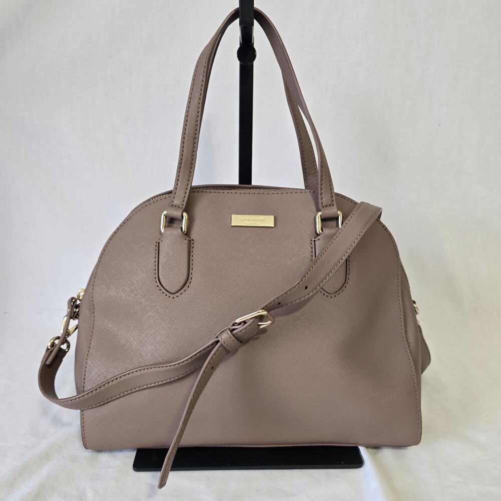 Kate Spade New York Laurel Way Reiley Satchel Neutral Nude Dome Shaped EUC